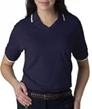 Ultraclub Ladies V-Neck Pique Polo 8574
