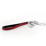 Sparkling Beads Wristlet Wrist Strap for Key / Cell Phone / Camera - Jeweled - Red