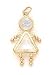 14k 7mm Girl April Birthstone CZ Pendant