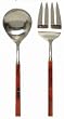 Decorative Salad Servers with Amber Resin Handles