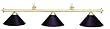 55 Brass Pool Table Light with Black Metal Shades