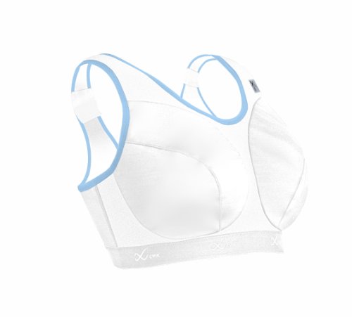 CW-X Women's Ultra Support Bra II (White/ Periwinkle Trim, 34DD) On Sale