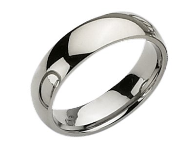 Men's 6mm Polished Comfort Fit Titanium Wedding Band