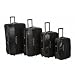 Four Piece Crocodile Stripe Luggage Set (Black) (32