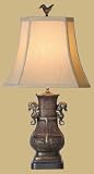 Asian Furniture & Home D&eacute;cor - 22" Tang Dragon Handle Chinese Bronze Vase Oriental Table Lamp