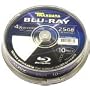 Traxdata Blu-Ray 25Gb 4x BD-R Blank Discs - White Inkjet Printable (10 Pack)
