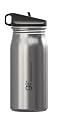 G2V Products 16.9-Ounce Stainless Steel Drinking Bottle with Flick Sports Lid with Straw