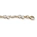 18k Gold over Sterling Silver Diamond Heart and Wings Ankle Bracelet
