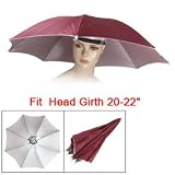 Outdoor Sports Fishing Umbrella Hat Headwear Burgundy