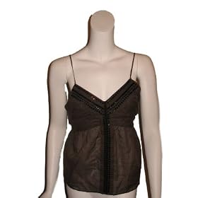 THEORY Lola Beaded Voile Earth Tank Top