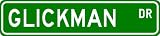 GLICKMAN Street Sign ~ Personalized Family Lastname Sign ~ Gameroom, Basement, Garage Sign **