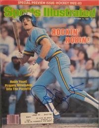 Robin Yount autographed Sports Illustrated Magazine (Milwaukee Brewers)