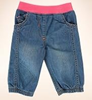 Pure Cotton Ribbed Wide Waistband Straight Leg Jeans