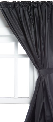 Carnation Home Fashions Vinyl Bathroom Window Curtain - Black