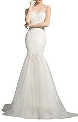Lace Sweetheart Mermaid Sleeveless Wedding Dress  with a Brush/Sweep Train 