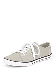 Lace-Up Contrast Stitch Canvas Shoes