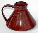 Travel Wide Bottom Pottery Mug in Real Red