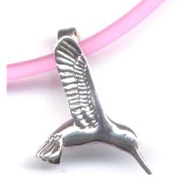 13 Pink Hummingbird Necklace Sterling Silver Jewelry by O Joy Jewelry