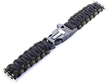 Apple Watch Band 42mm, AFLY 7 Strand 550 Paracord Loop replacement Bracelet Strap Band with Adapter Clasp for Apple Watch All Models