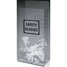 Brady EHMVSD 17-1/4" Height, 8" Width, 4" Depth, Plastic, Black On Clear Color Economy Visitor Spec Dispenser, Legend "Safety Glasses"