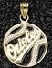 Baltimore Orioles Solid 14K Gold Pierced Baseball Pendant