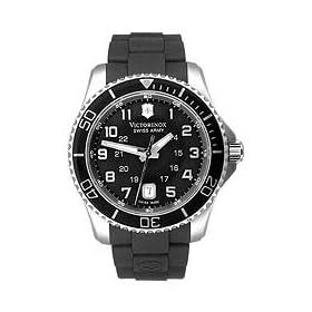 Victorinox Swiss Army Black Rubber Band Black Dial - Men's Watch 241435: Victorinox Swiss Army: Watches