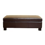 Wholesale Interiors OT12850 Brown bonded leather ottoman