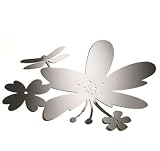 Artecnica - Miroir sticker Hibiscus en Acier Inoxydable - H 42 x L 50 cm