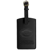 NFL Green Bay Packers Black Leather Embossed Logo Bag Tag
