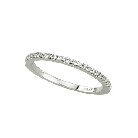 14K White Gold Diamond Wedding/Anniversary Band - 0.16 Ct.