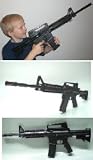 Toy M16 Gun Delta Force M-16 Assault Team Automatic US Marine Rifle M4 with Collapsible Butt