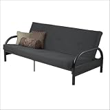 Black Metal Frame Futon Sofa Bed With Mattress