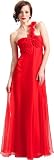 Chiffon One Shoulder Long Gown with Floral Embellishment
