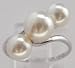 Mikimoto Japan 3 Pearl Vintage 1950-1960 Ring Platinum Size 8 1/2
