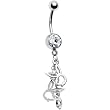 Licensed Clear Gem Playboy Bunny Dangle Belly Ring