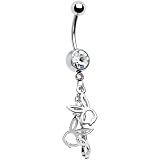 Licensed Clear Gem Playboy Bunny Dangle Belly Ring