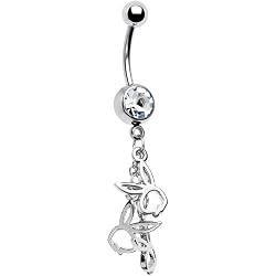 Licensed Pink Gem Playboy Bunny Dangle Belly Ring