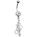 Licensed Pink Gem Playboy Bunny Dangle Belly Ring
