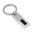 Men s STEL Stainless Steel Keychain with Black Enamel Inlay Accent- 80792