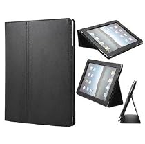 Axstyle 高品質 スリムレザーケース High Quality Slim leather case for new iPad(第3世代),iPad2 フリップスタンド ブラック 2012年モデル対応 Amazon限定 オリジナルモデル