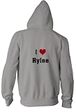 IMAGE OF I Love/Heart Rylee Youth Zippered Hooded (Hoody) Sweatshirt Fleece Jacket ASH GREY SMALL