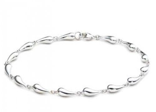 Bling Jewelry Designer Inspired Elongated Teardrop Sterling Silver Bracelet 7