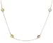 Jewelry : 14k Yellow Gold Multi-Gemstone Station Necklace, 36"