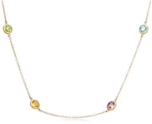 Buy 14k Yellow Gold Multi-Gemstone Station Necklace, 36" online at Discounted New and Used prices. Delivered to your door with Off-The-Bookshelf.