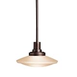 Kichler Lighting 2655OZ Structures Halogen Mini Pendant, Olde Bronze with Light Umber Glass