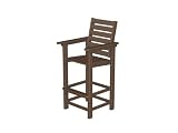 Recycled Earth-Friendly Oceanic Outdoor Patio Bar Chair - Chocolate Brown
