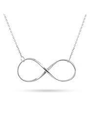 Sterling Silver Large Classic Design Infinity Necklace