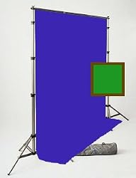 10ft X 12ft Green & Blue Chromakey Backdrops with Backdrop Support System