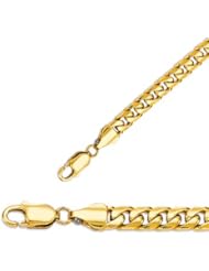 30" 14K Yellow Gold 6.7mm (1/4") Polished Diamond Cut Miami Cuban Link Chain w/ Lobster Clasp