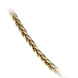 14k Two Tone White and Yellow Gold 1.4mm Wheat Chain Necklace - 16